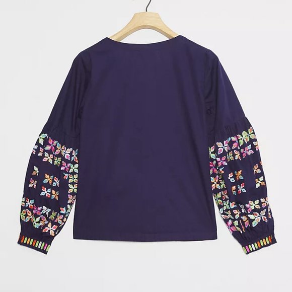 Anthropologie NEW Maeve Sonja Embroidered BlouSE top SIZE 0 new with tag - Picture 3 of 7